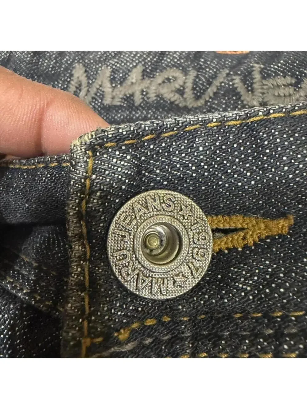 Y2K vintage Maru carbon black shade straight fit denim jeans - Picture 6 of 8